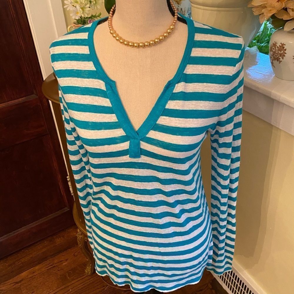 *Tommy Bahama* LS Linen Tee Sz Small EUC